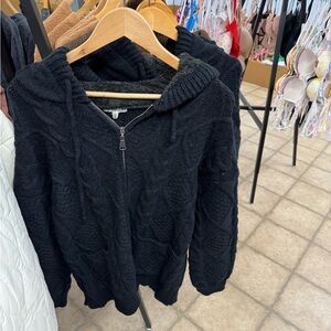 Black Cable Knit Women's Sweater